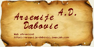 Arsenije Dabović vizit kartica
